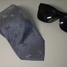 銀色花瓣真絲領帶支持繡字禮盒裝商務領帶