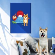 柴犬 富士山 無框畫 掛畫