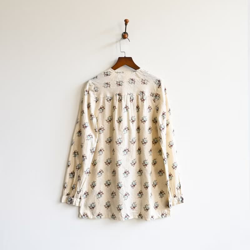 【蛋植物古著】鄉村花束棉質印花古著襯衫