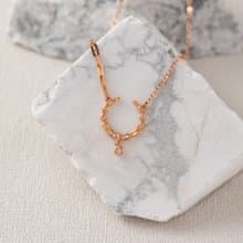 【Jewelry Ya 茱麗葉】- 桂冠女神 - 18K 玫瑰金 圓鑽項鍊