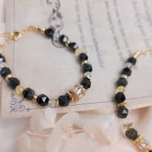 寧靜璀璨【黑】-金曜石 黃水晶│擁有太陽能量的半寶石水晶手鍊