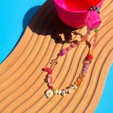 Necklace Dainty Daisy • Daisy Flower Pendant Necklace Pink Colorful Jewelry Seed