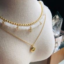 ITS-N165【 設計款・寶石項鍊・白水晶】精緻歐式項鍊。