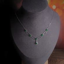 財富•健康|冰綠多顆套鏈|A貨翡翠純銀雙層宮廷風項鍊