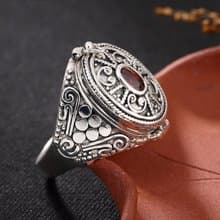S 925 Sterling Silver Rings Women Vintage Nepal Ethnic Ring Buddhism Openable