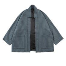 【神海紋 鳳羽】原創日系復古手作羊毛秋冬著物中性大衣外套