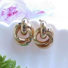 Vintage Jewelry 西洋古董飾品 金色調 摩登經典  針式耳環