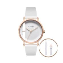 Imperfect Line 玫瑰金白色矽膠錶帶手錶 32/40mm - 可定制