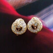 Vintage Jewelry 西洋古董飾品  MONET 對稱 夾式耳環