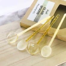 螺旋玻璃湯匙4入 金色款