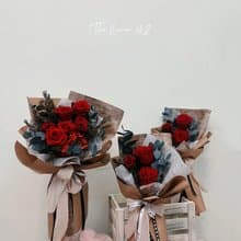 經典紅永生花束