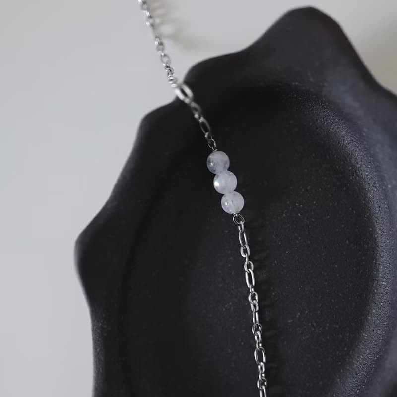 長夜月光石抗敏鋼手鍊