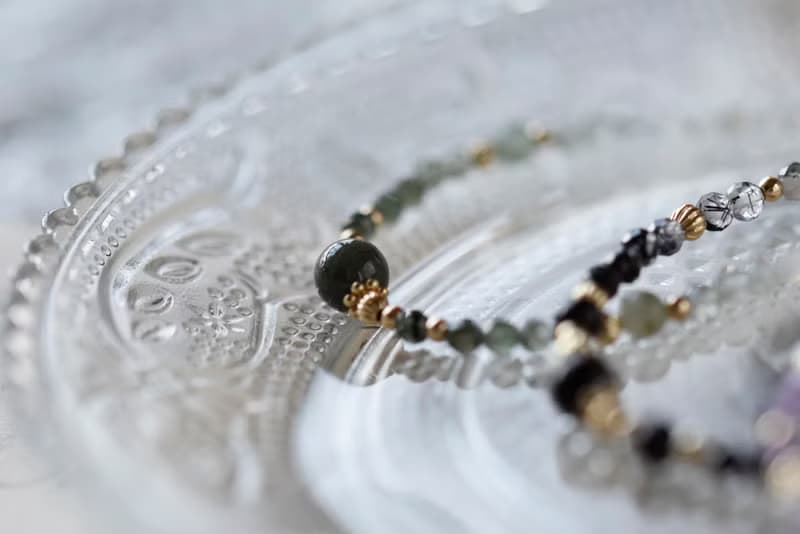 冉冉 | 綠幽靈 金曜石 薰衣草紫水晶 14K包金 天然石 手鍊