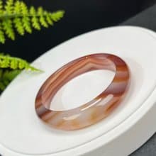 優質 馬達加斯加漸變紅瑪瑙手鐲 53MM 冰潤天眼千層海浪紋 顯氣質
