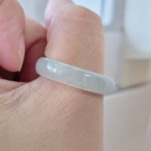 【親翠】天然翡翠 冰睛綠老種極潤種水美手指鐲18號戒圈