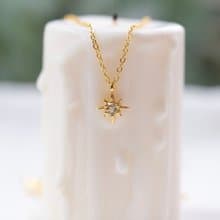 白水晶925純銀星芒項鍊