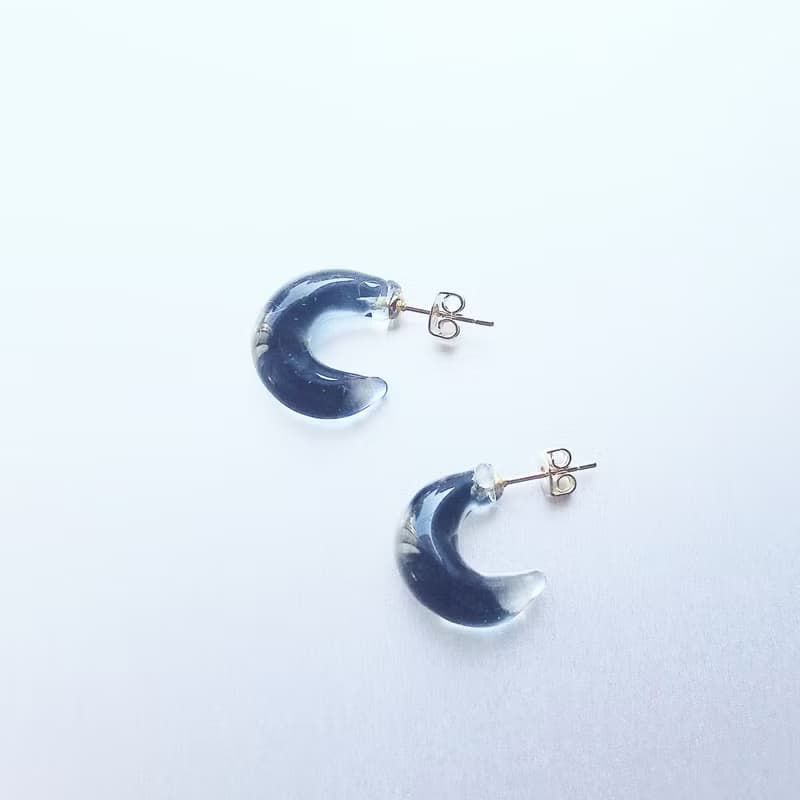 Half moon Earring Black / S