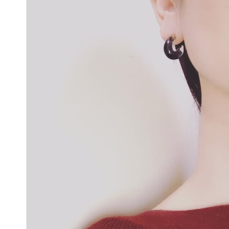 Half moon Earring Black / S