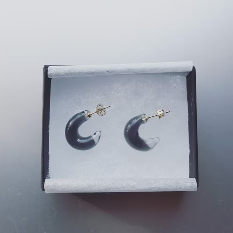 Half moon Earring Black / S