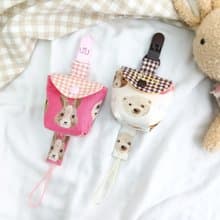動物大頭貼-3款可選。奶嘴收納袋 / 奶嘴鏈 (可繡名字)