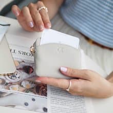 Gigi 真牛皮 拉鍊迷你錢包 : 磚色