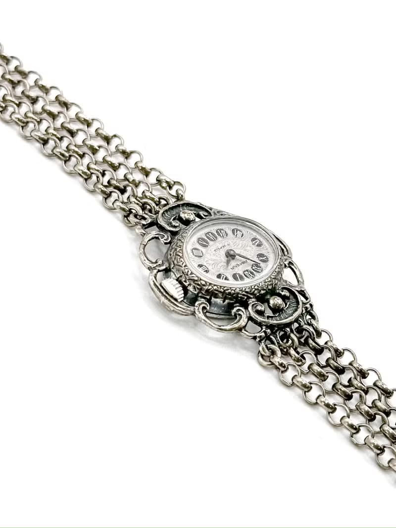 不朽古董珠寶系列——德國歷史主義・銀質機械錶手鍊