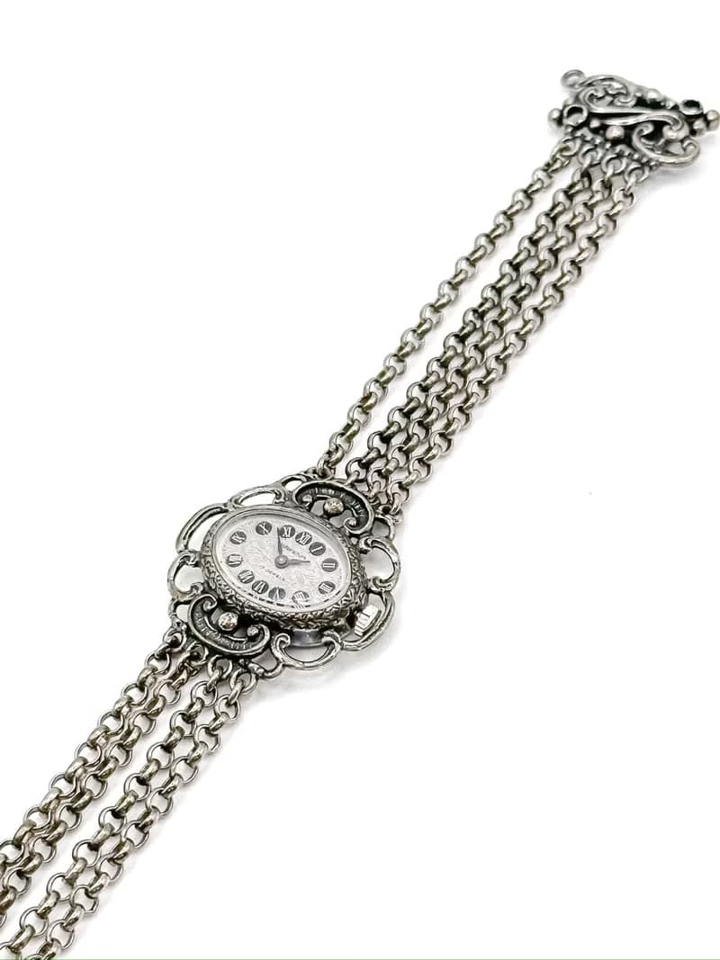 不朽古董珠寶系列——德國歷史主義・銀質機械錶手鍊