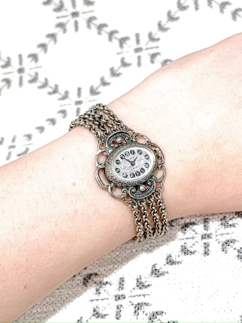 不朽古董珠寶系列——德國歷史主義・銀質機械錶手鍊