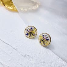 金沙 • 押花手工耳環