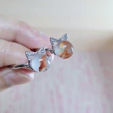 【親翠】天然南紅 飄花貓咪s925銀戒