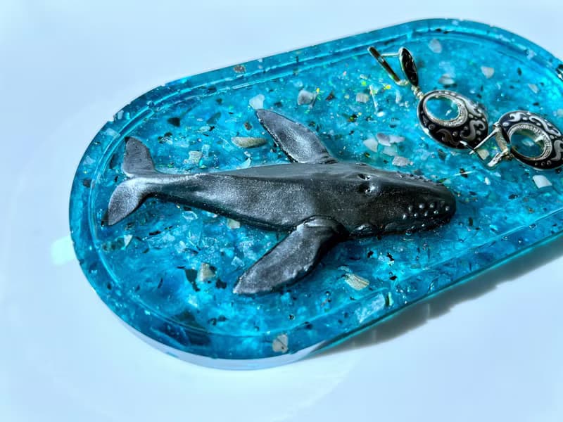 廚房用品 碗 azur vanity tray with whale. Resin tray, perfume tray 香水收納 結婚禮物 乾花