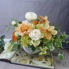 橘玫瑰萬代蘭香氛花禮/入厝禮/開幕/喬遷/送禮/植栽