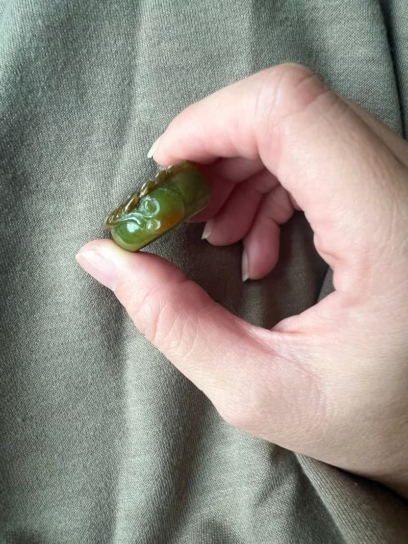 天然三彩翡翠A貨腰纏萬貫桃子戒圈尾戒戒指/送禮/收藏