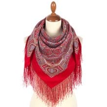 Authentic Pavlovo Posad Russian Shawl Scarf Soft 100% Wool 89x89 cm 2006-5