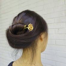 玫瑰花葉/黃銅髮簪/情人禮物