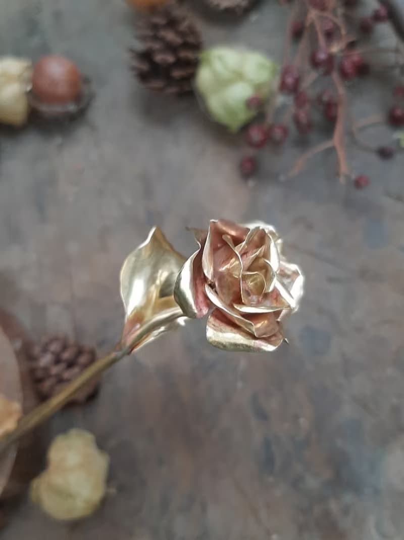 玫瑰花葉/黃銅髮簪/情人禮物