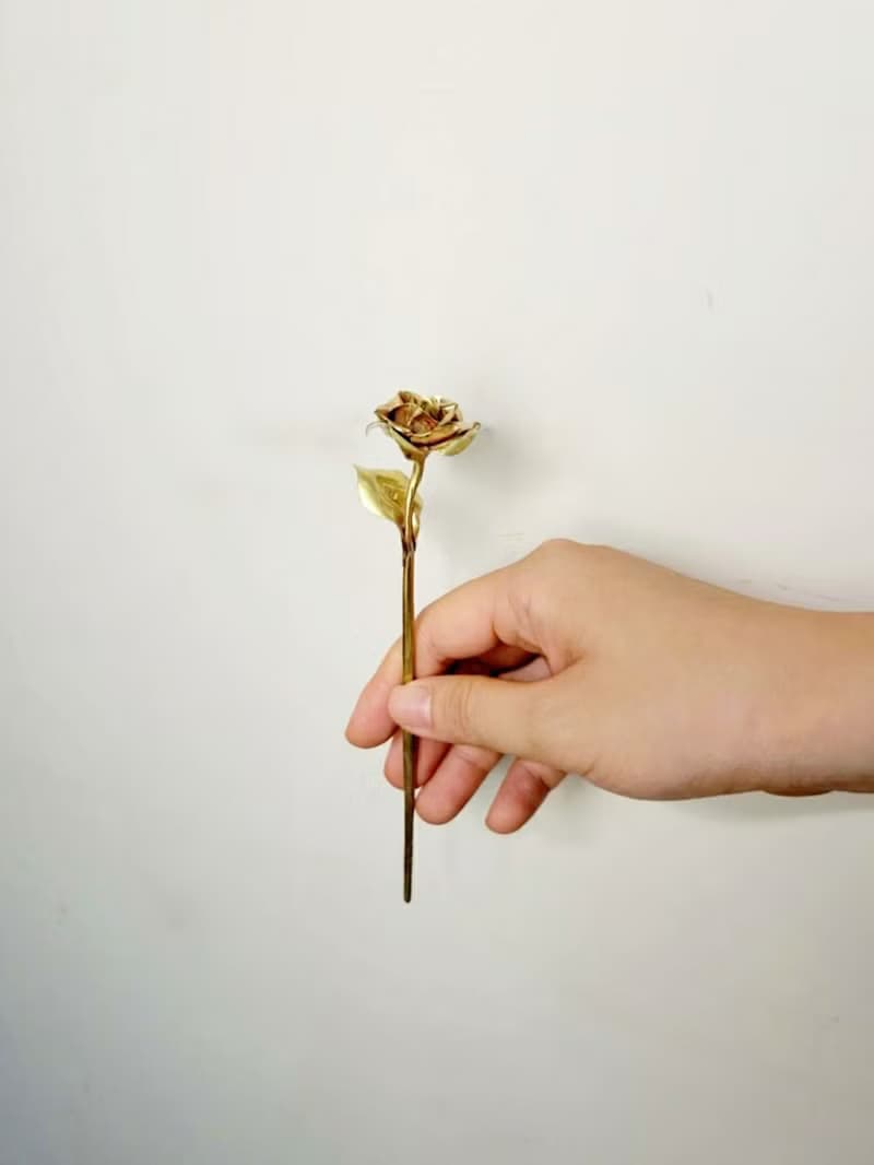 玫瑰花葉/黃銅髮簪/情人禮物
