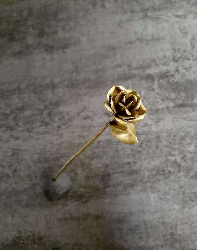玫瑰花葉/黃銅髮簪/情人禮物