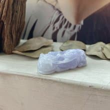 冰種濃郁紫羅蘭貔貅翡翠擺件 招財 鎮宅 |天然緬甸翡翠