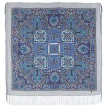 Original Pavlovo Posad Russian Shawl 100% Wool Woolen Scarf 110x110 cm 1805-1