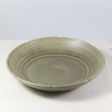 深綠枇灰花邊盤