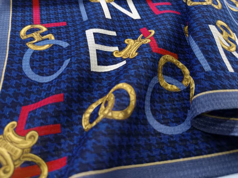 Celine Paris Vintage Handkerchief Paris Charm on Blue 19.5 x 19.5 inches