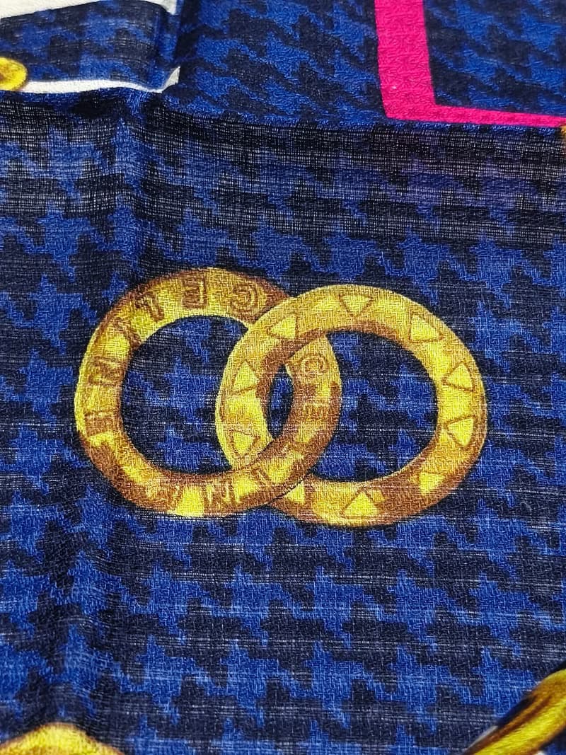Celine Paris Vintage Handkerchief Paris Charm on Blue 19.5 x 19.5 inches