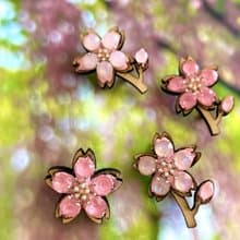 桜ブローチ 羊毛氈 公平交易 手工製作 旅行 婚禮小物 行李吊牌 ブローチ