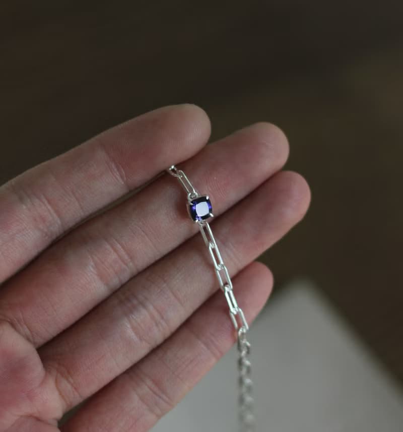 Iolite 堇青石方形手鍊 / 禮物包裝