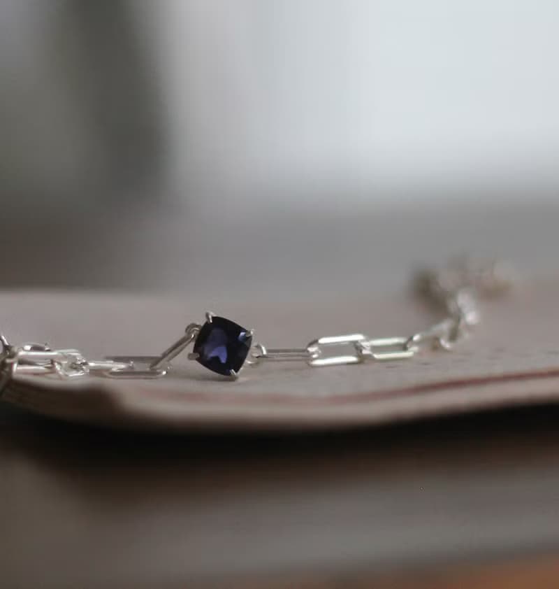 Iolite 堇青石方形手鍊 / 禮物包裝