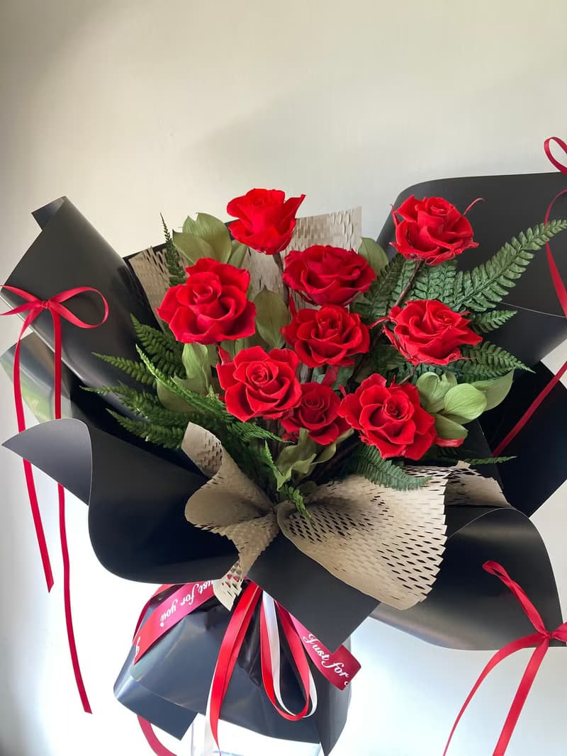 經典紅玫瑰不凋花束-永生玫瑰花束。情人節/七夕/生日/紀念日禮物