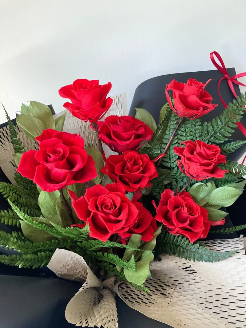 經典紅玫瑰不凋花束-永生玫瑰花束。情人節/七夕/生日/紀念日禮物
