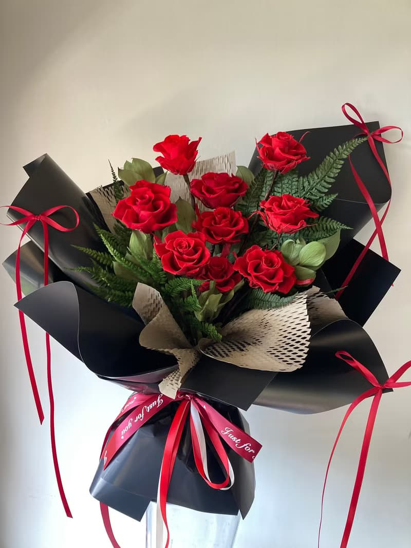 經典紅玫瑰不凋花束-永生玫瑰花束。情人節/七夕/生日/紀念日禮物