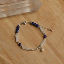 【神山晶礦】長形白水晶青金蓮蓬手鍊/白水晶/青金/拉長石